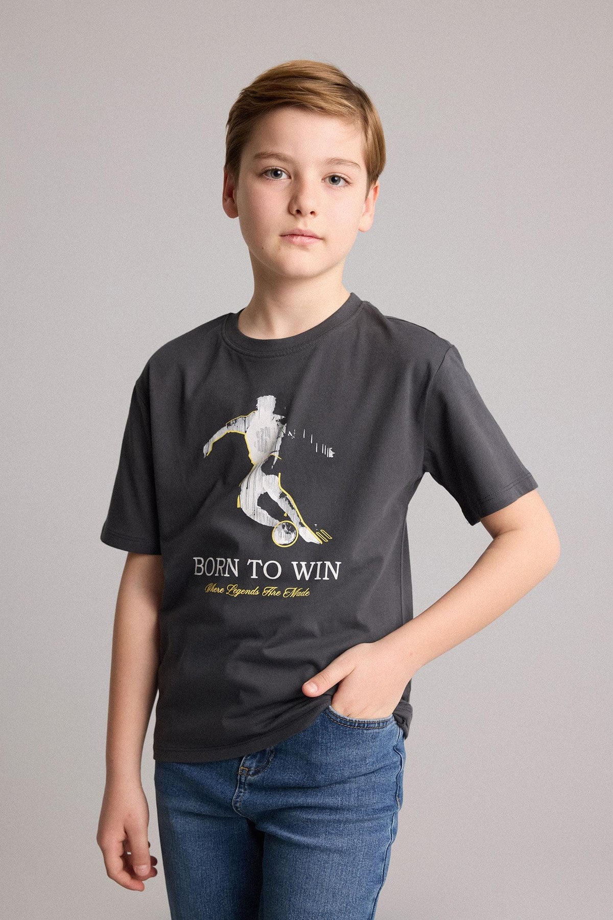 100% Cotton New Regular Crew Neck Printed Short Sleeve T-Shirt Boy Main image
