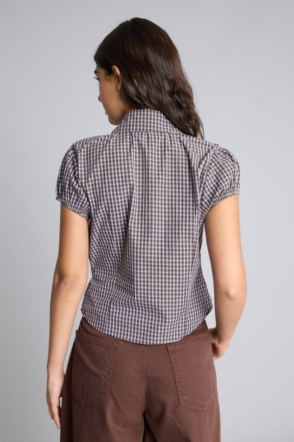 100% Cotton Fit Shirt Collar Check Short Sleeve Shirt