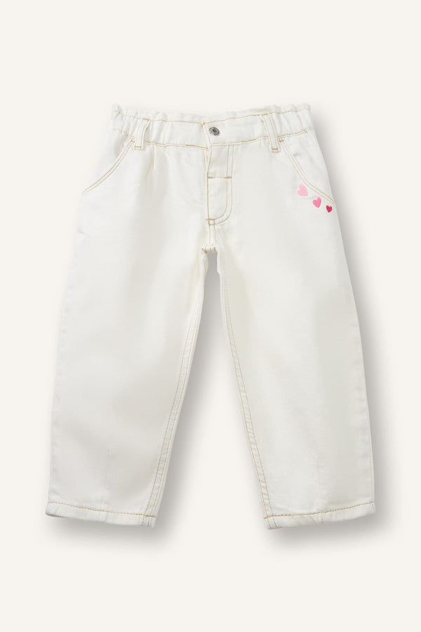 100% Cotton Paperbag Stretchband Leg Cotton Pants Baby Girl