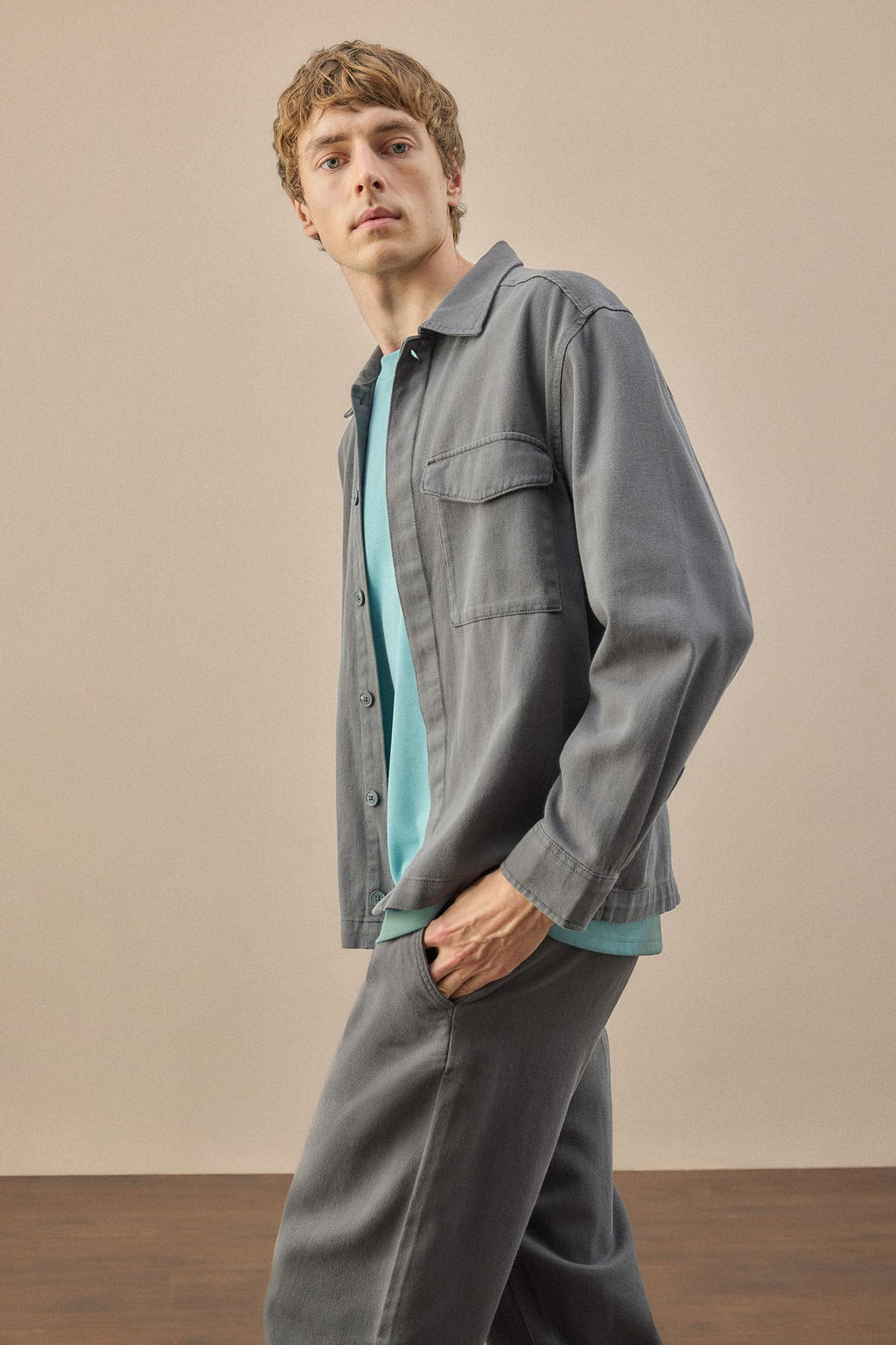 Boxy Fit Shirt Collar Twıll Shirt Jacket