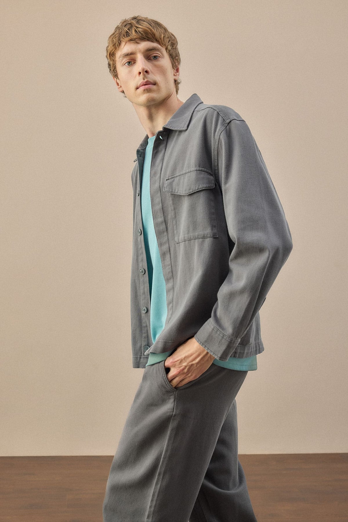 Boxy Fit Shirt Collar Twıll Shirt Jacket