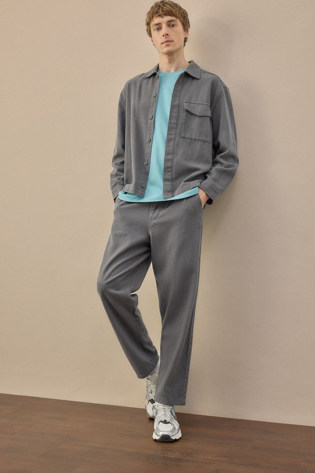 Boxy Fit Shirt Collar Twıll Shirt Jacket