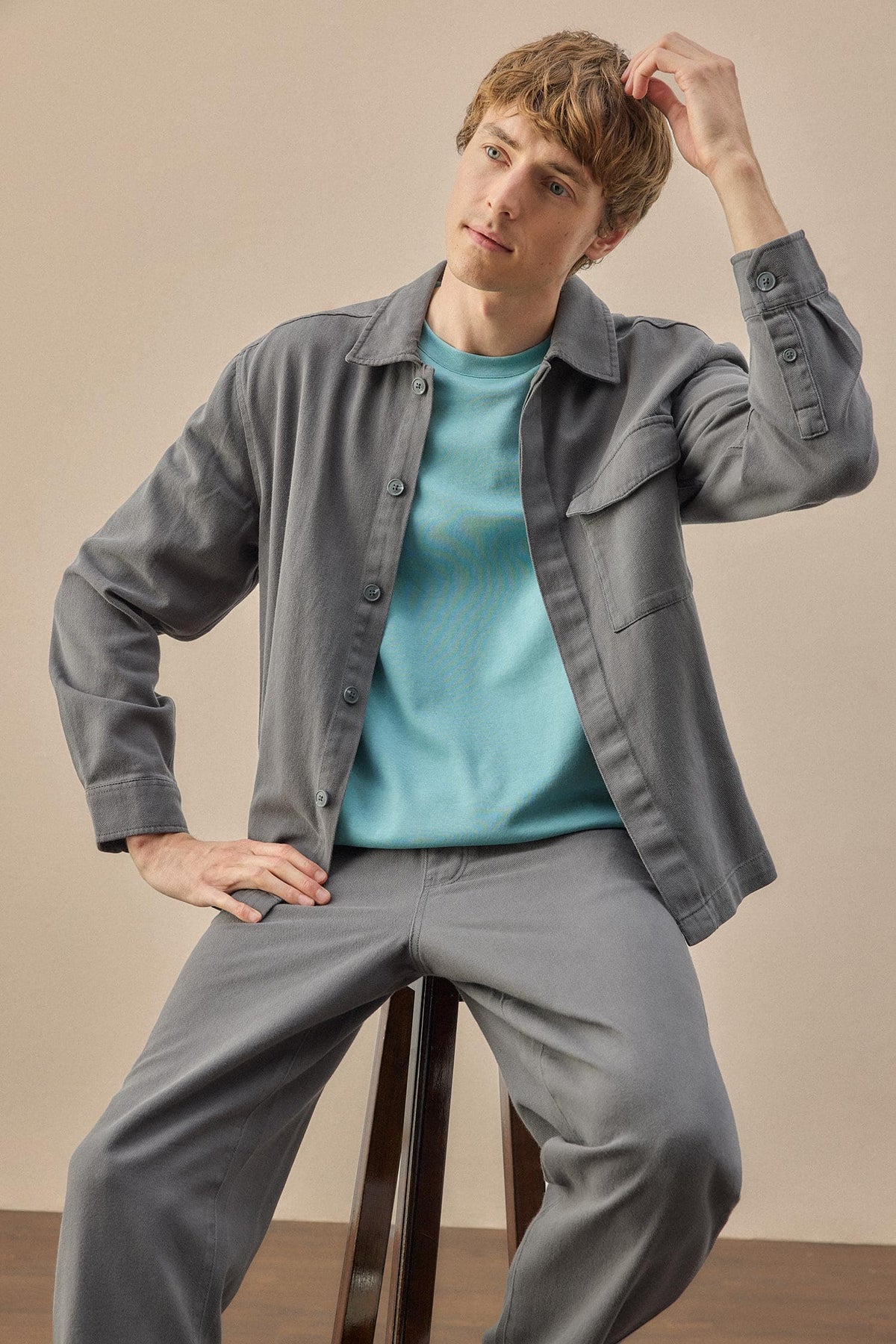 Boxy Fit Shirt Collar Twıll Shirt Jacket