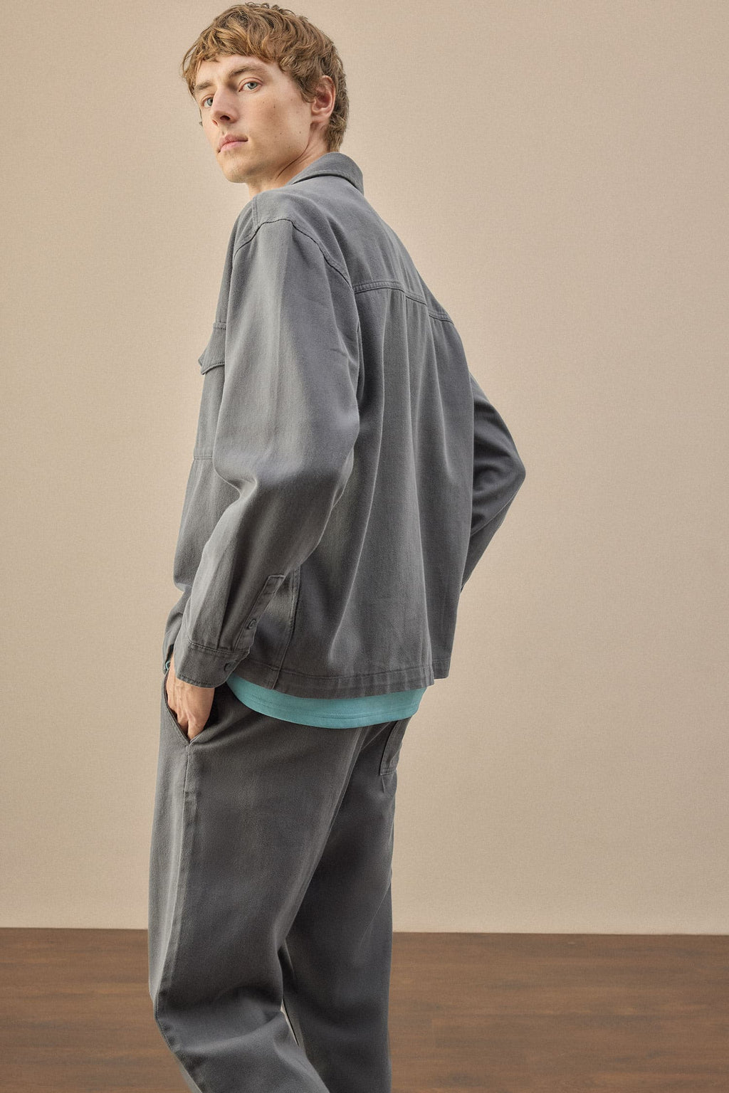 Boxy Fit Shirt Collar Twıll Shirt Jacket