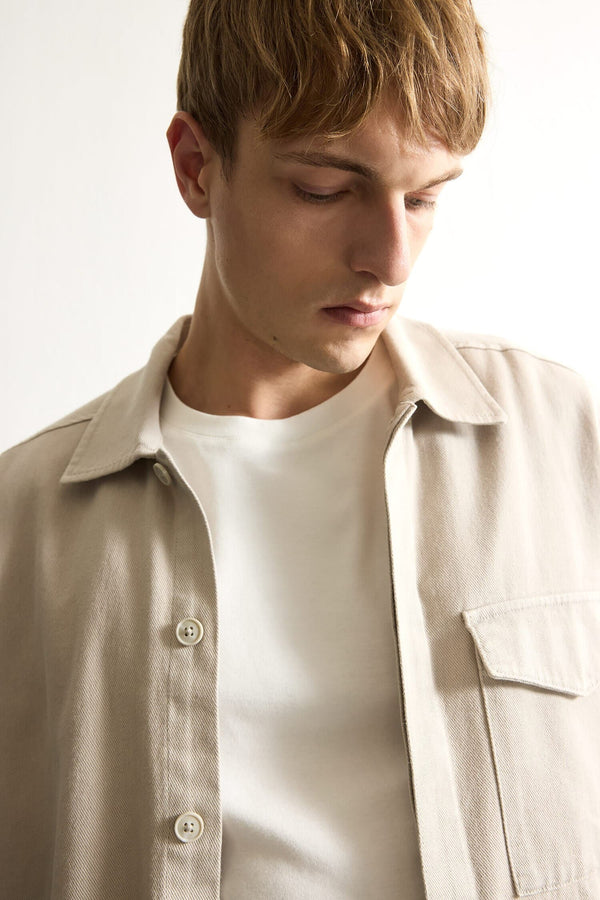 Boxy Fit Shirt Collar Twıll Shirt Jacket