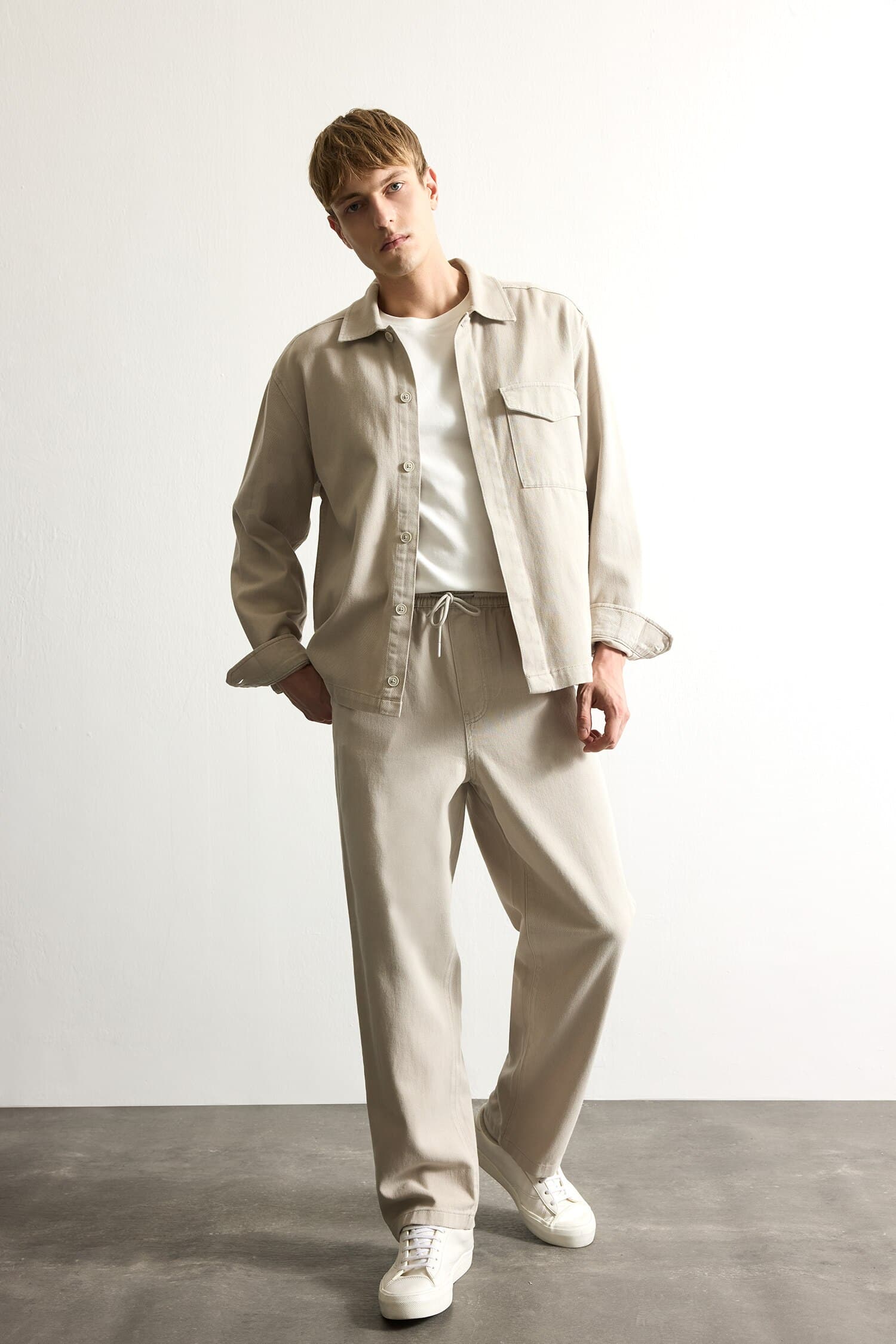 Boxy Fit Shirt Collar Twıll Shirt Jacket Secondary image