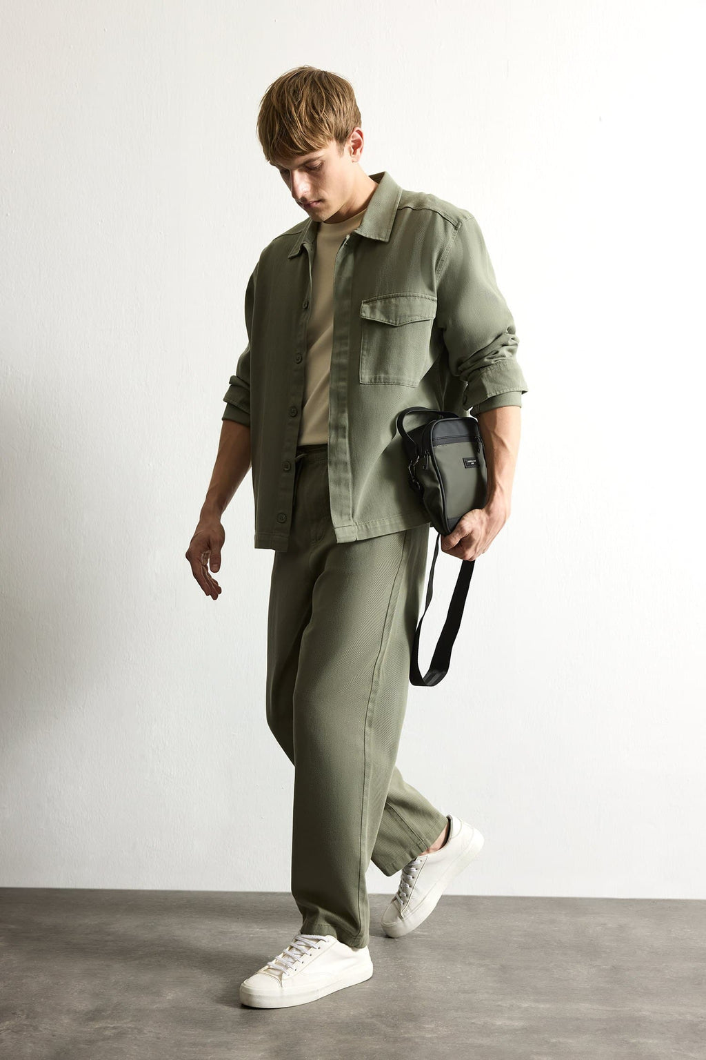 Boxy Fit Shirt Collar Twıll Shirt Jacket
