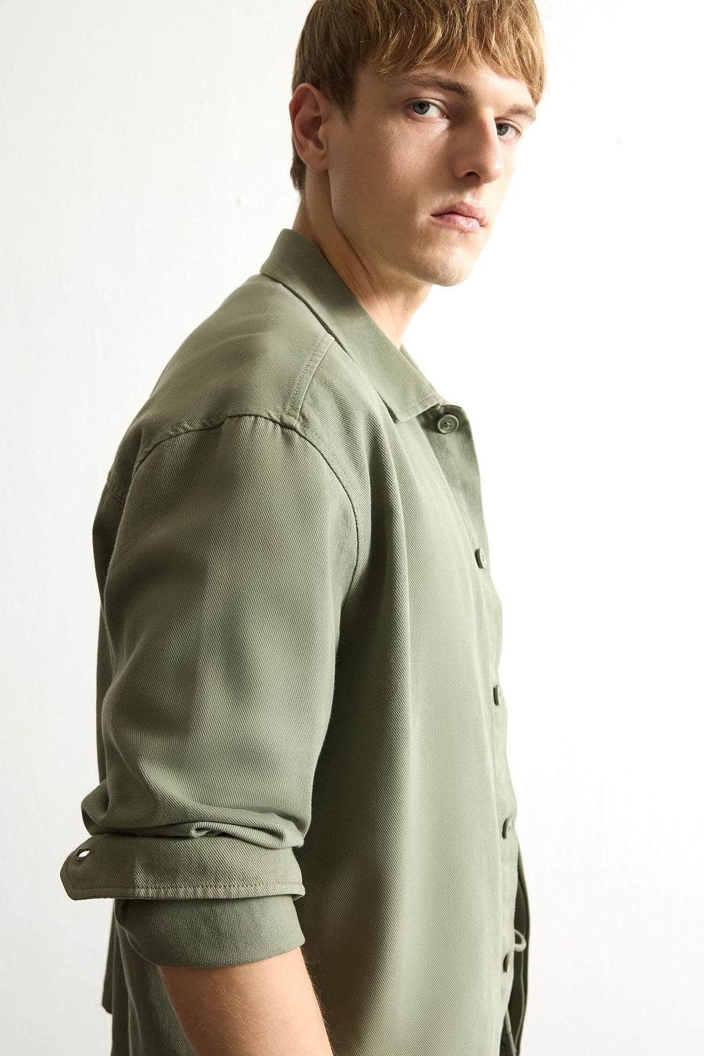 Boxy Fit Shirt Collar Twıll Shirt Jacket