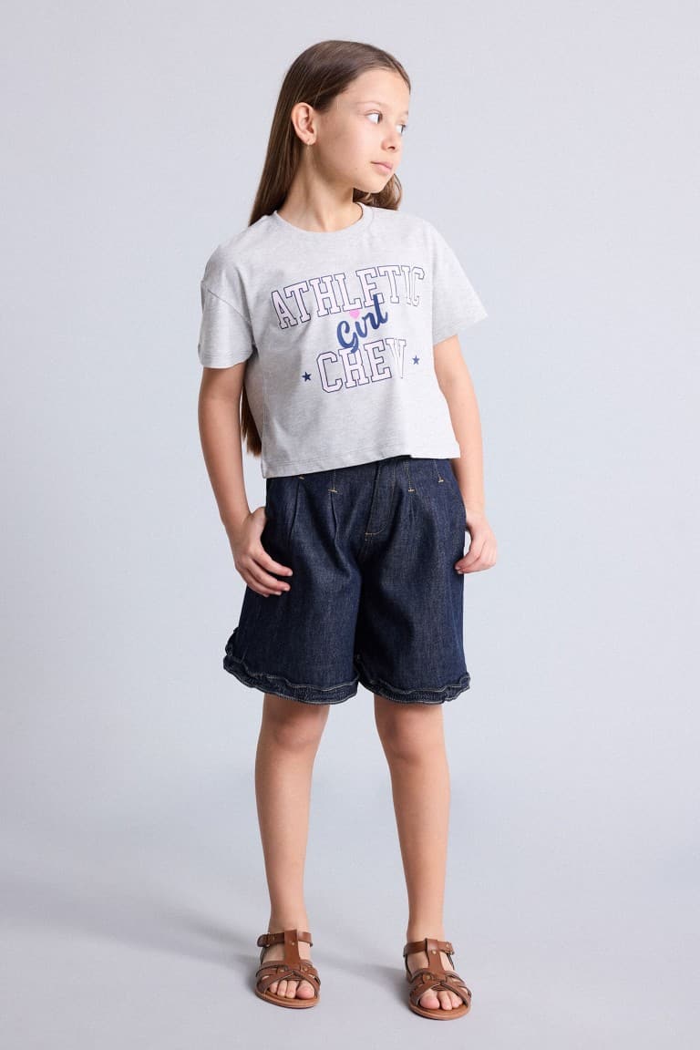 Wide Leg Jean Shorts Girls