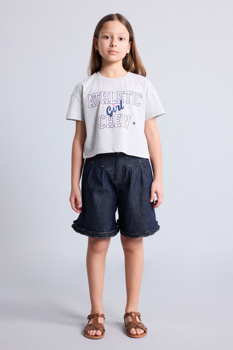 Wide Leg Jean Shorts Girls