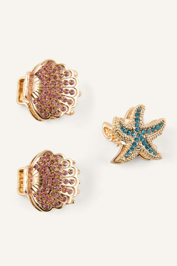 Women Marine Themed 3-Piece Hair Clip