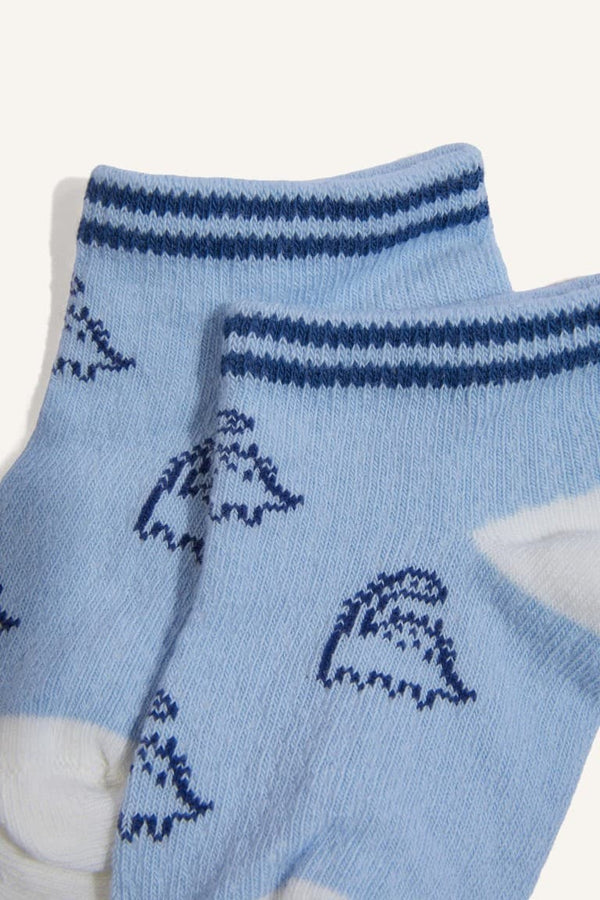 Printed Non-Slip Sole 5 Pack Cotton Booties Socks Baby Boy