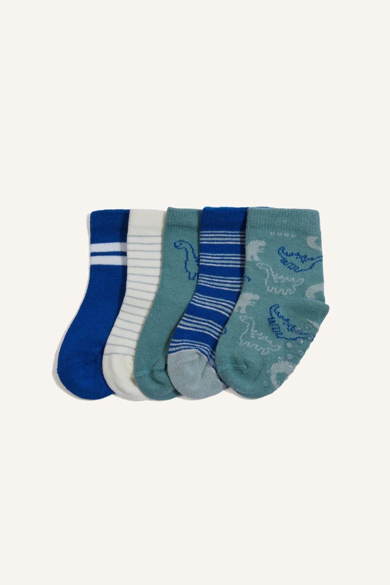Printed 5 Pack Cotton Booties Socks Baby Boy Main image