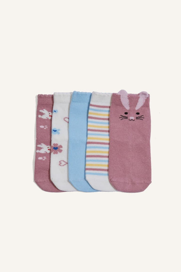 5 Pack Cotton Long Socks Baby Girl