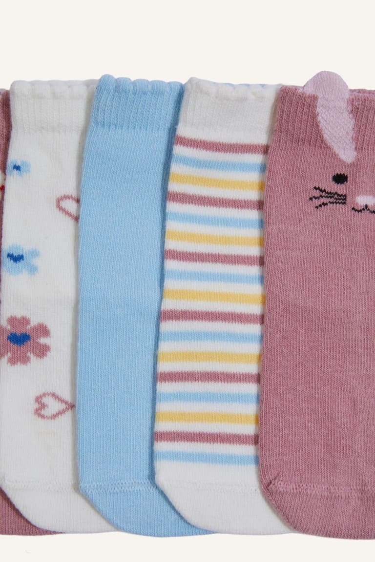 5 Pack Cotton Long Socks Baby Girl