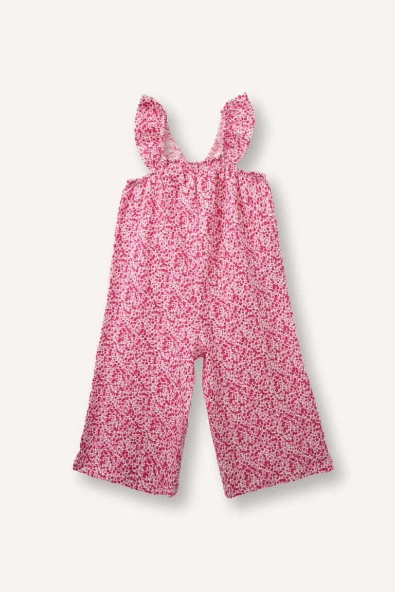 100% Cotton Floral Crinkled Textured Jumpsuit Baby Girl