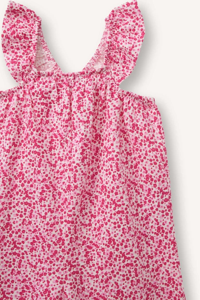 100% Cotton Floral Crinkled Textured Jumpsuit Baby Girl