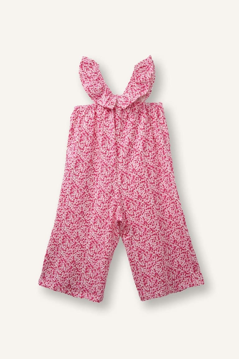 100% Cotton Floral Crinkled Textured Jumpsuit Baby Girl