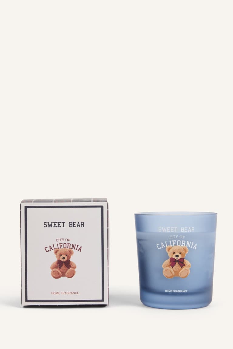 Teddy Bear Blue Decorative Candle