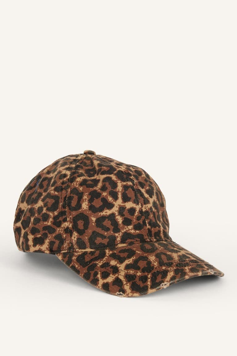 Women Leopard Print Cotton Cap Brown Hat