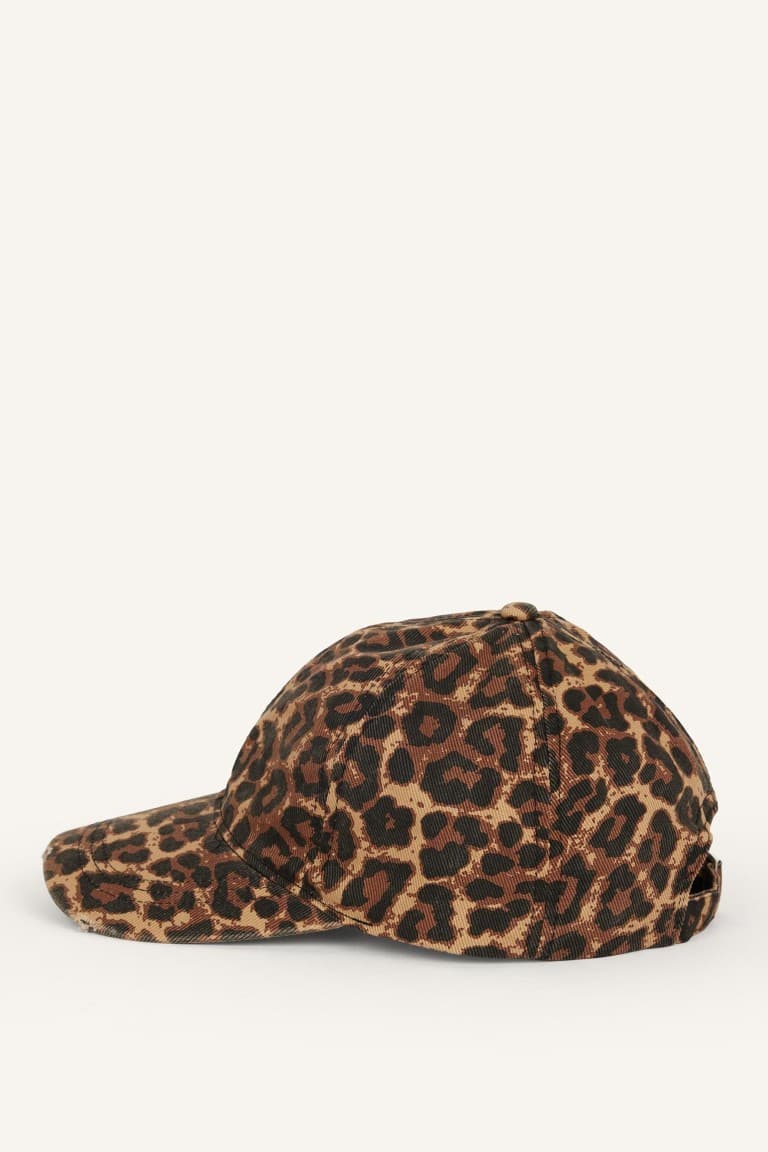 Women Leopard Print Cotton Cap Brown Hat