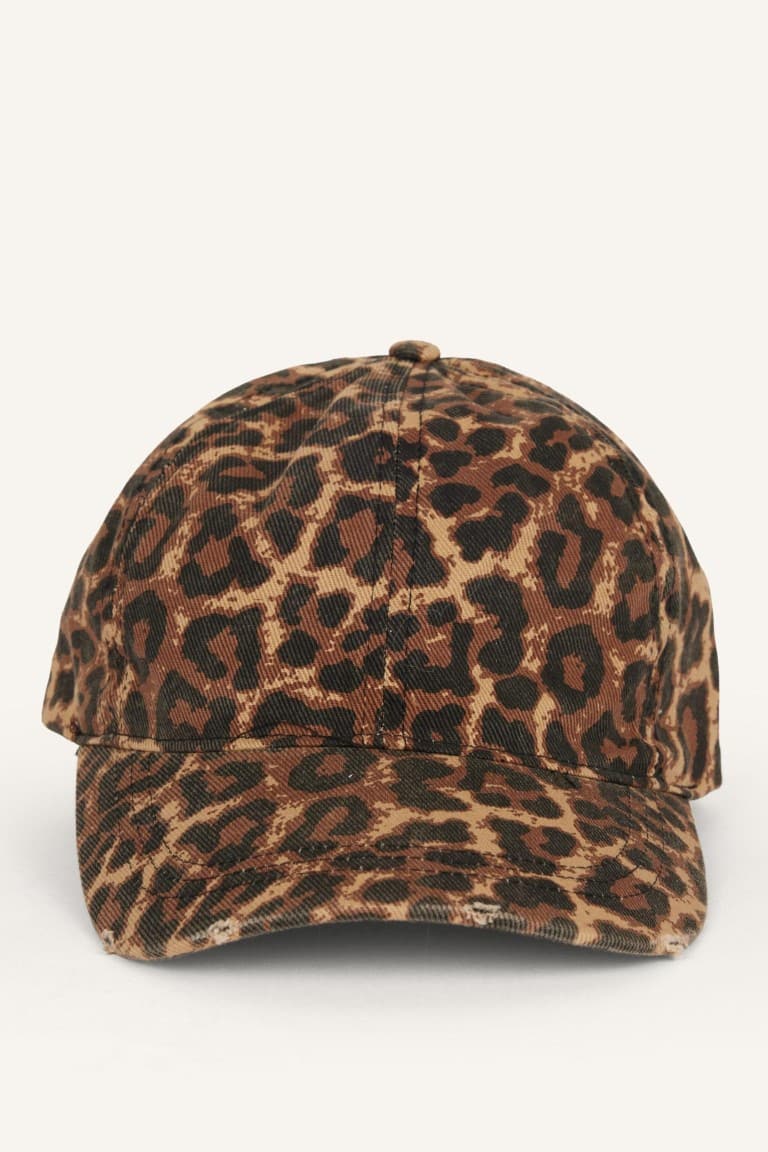 Women Leopard Print Cotton Cap Brown Hat