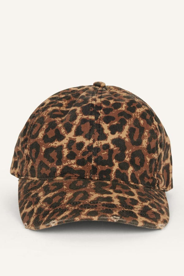 Women Leopard Print Cotton Cap Brown Hat