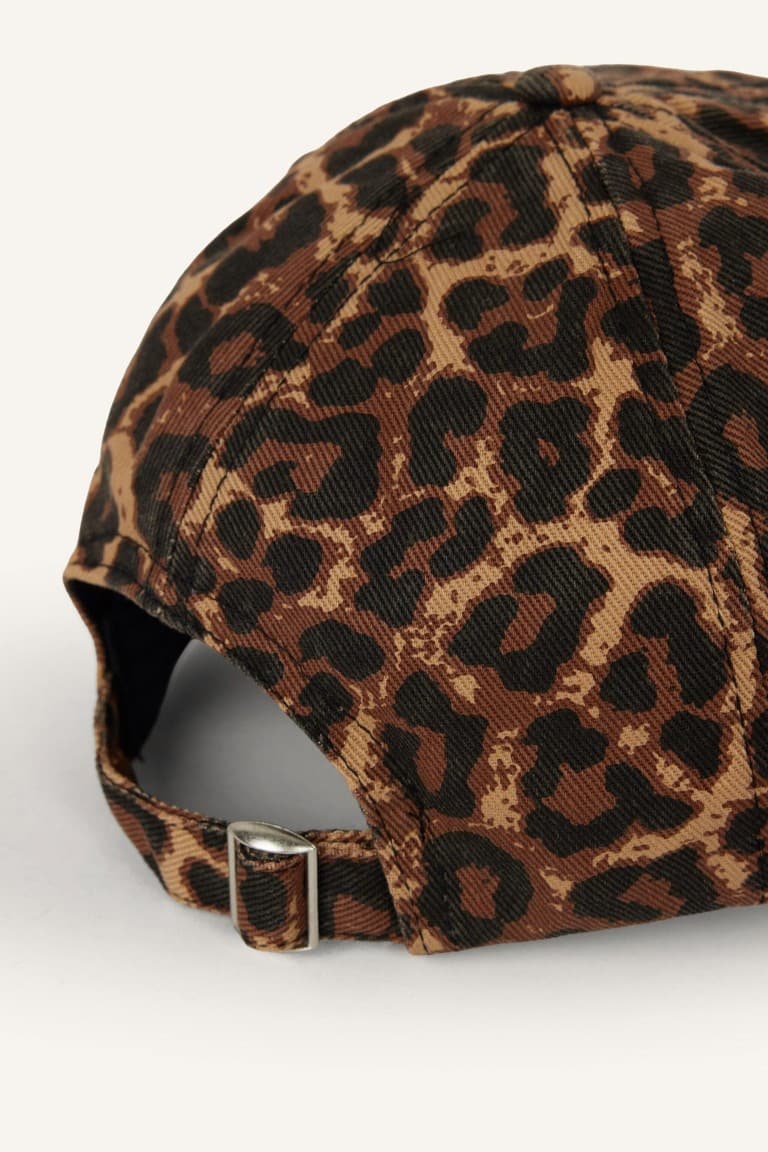 Women Leopard Print Cotton Cap Brown Hat