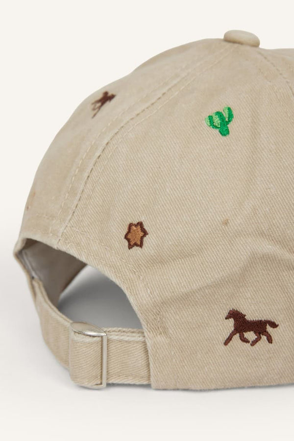 Women Embroidered Jean Cap Beige Hat