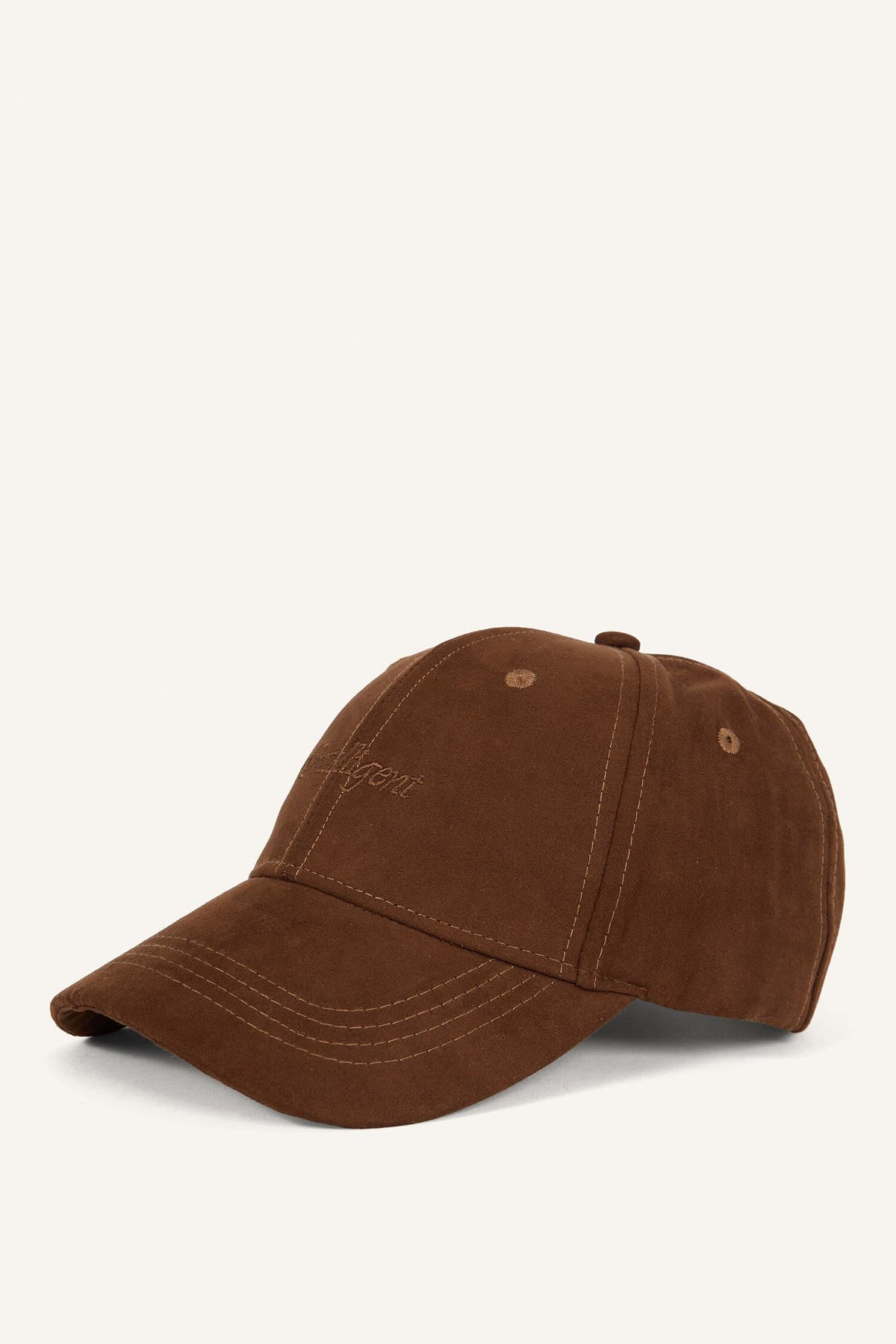 Women Lettering Embroidered Suede Cap Hat