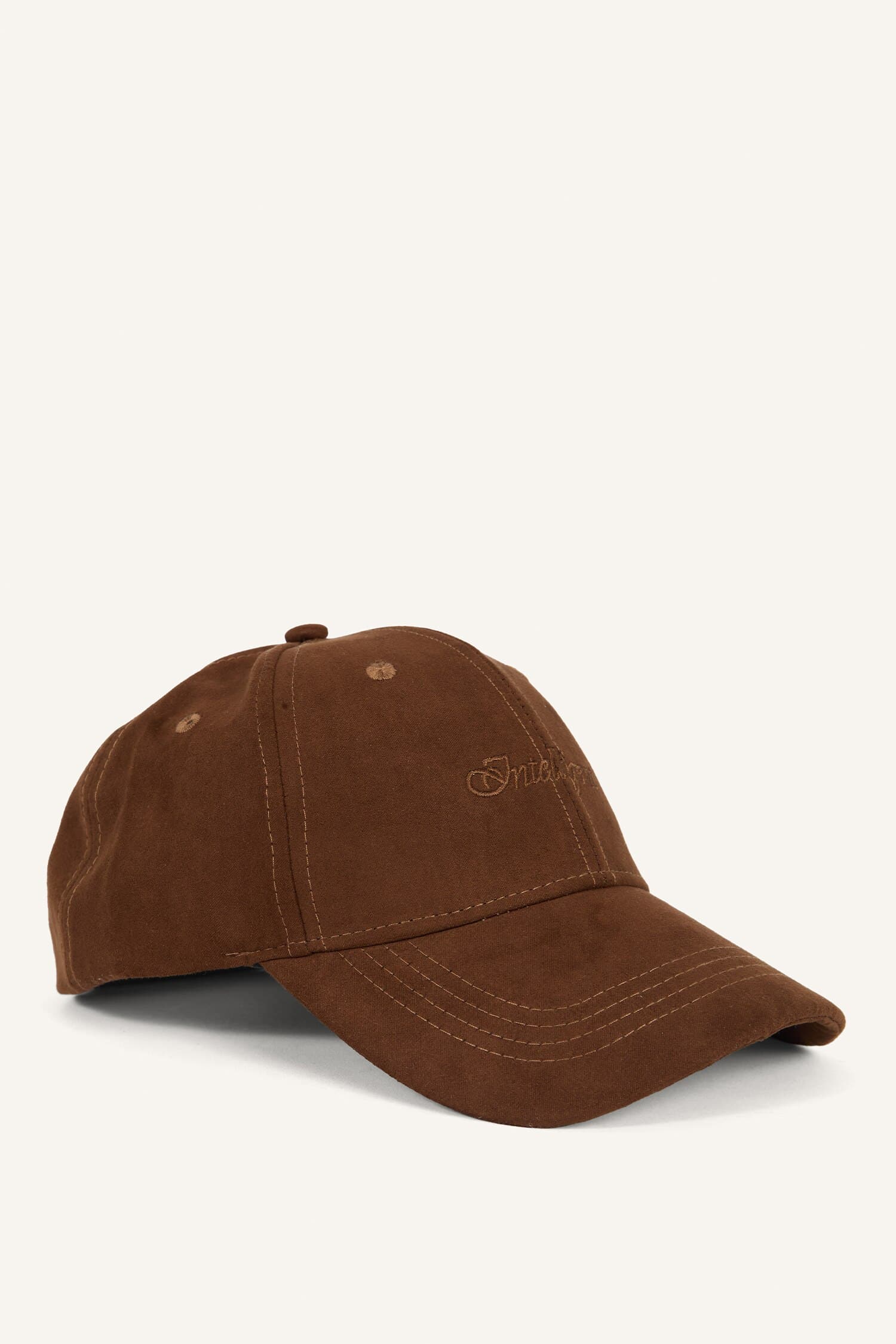Women Lettering Embroidered Suede Cap Hat Secondary image