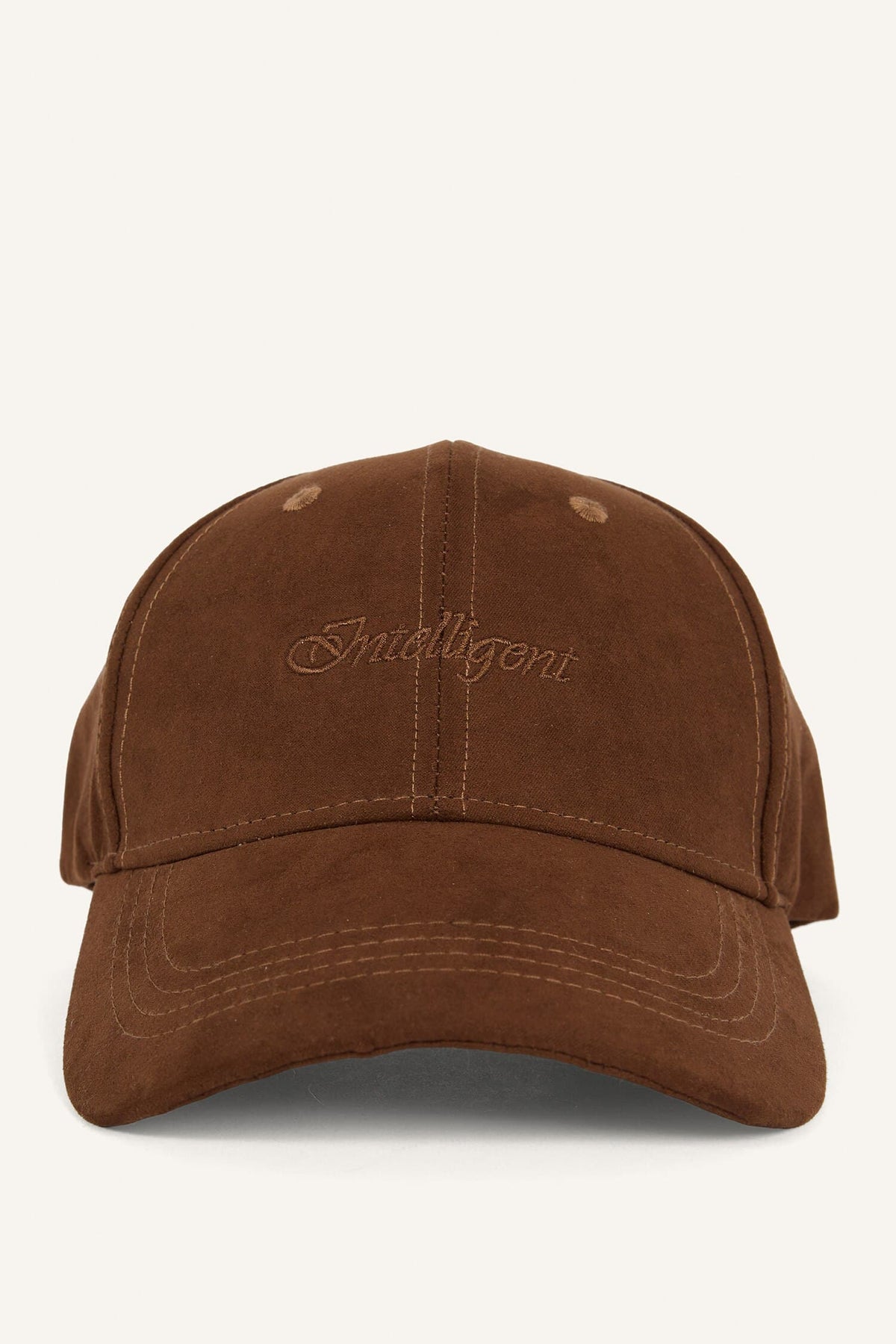 Women Lettering Embroidered Suede Cap Hat