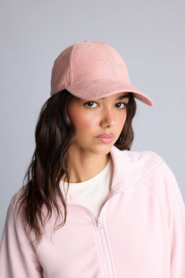Women Lettering Embroidered Suede Cap Hat