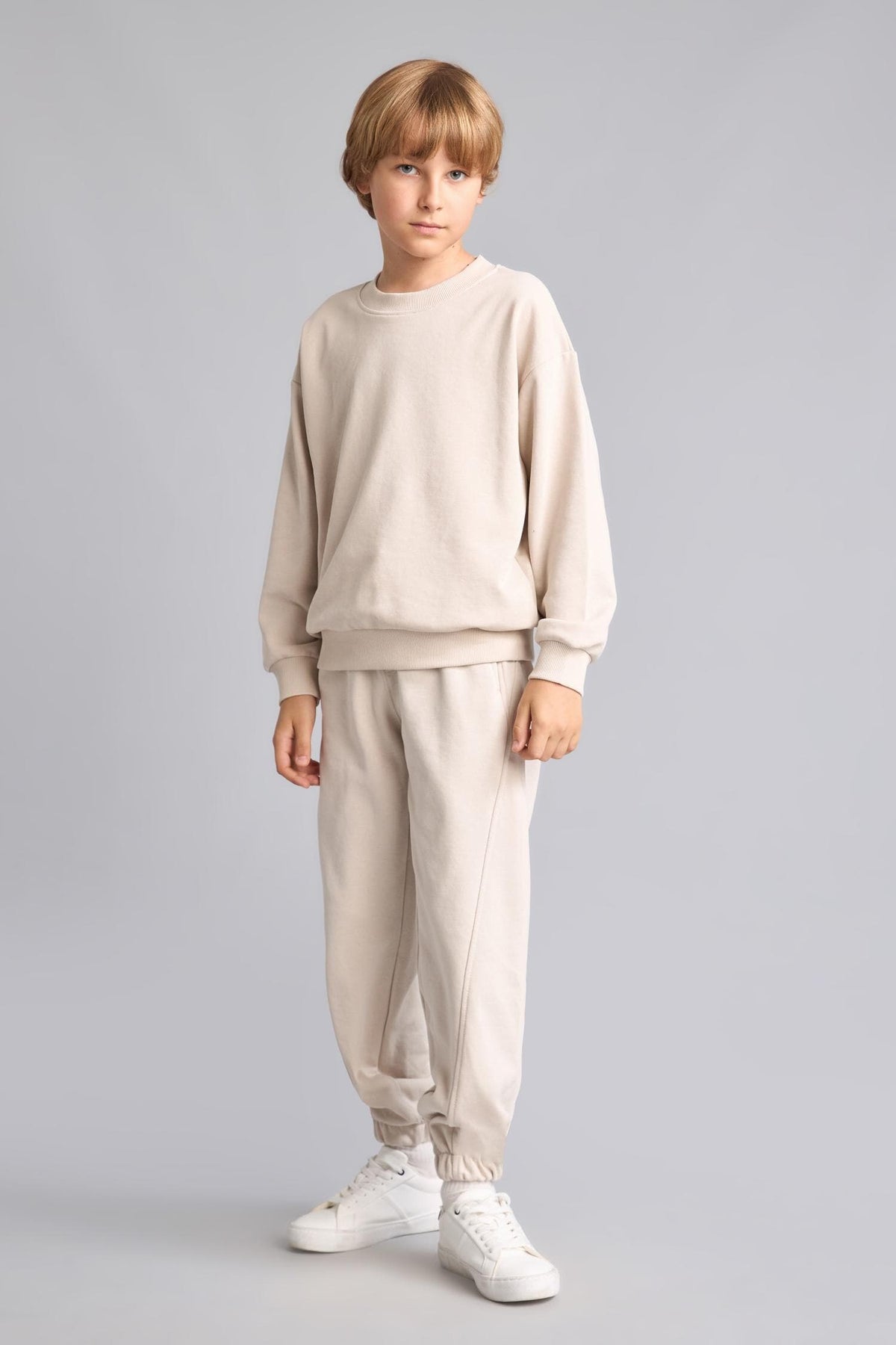 Regular Jogger Fit Beige Sweatpants Boy