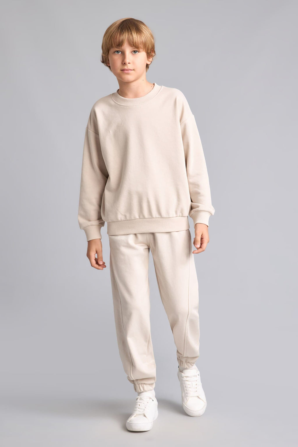 Regular Jogger Fit Beige Sweatpants Boy