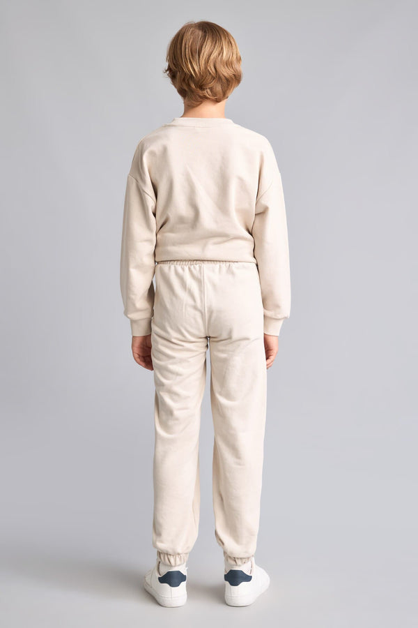 Regular Jogger Fit Beige Sweatpants Boy