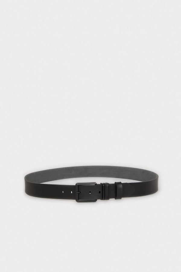 Mens Rectangle Buckle Faux Leather Jean Belt