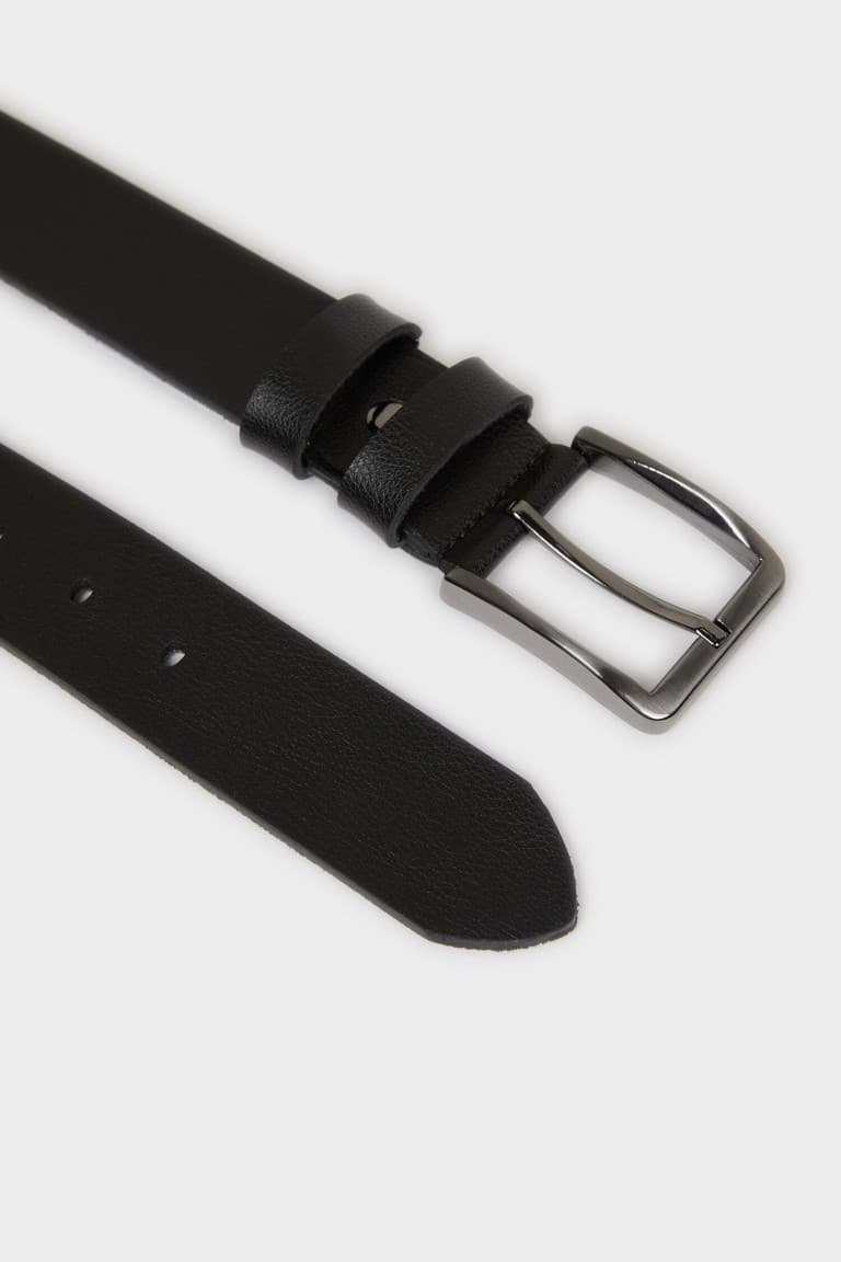 Mens Rectangle Buckle Faux Leather Jean Belt