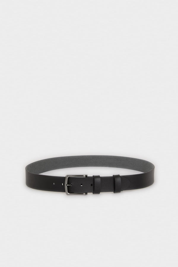 Mens Rectangle Buckle Faux Leather Jean Belt