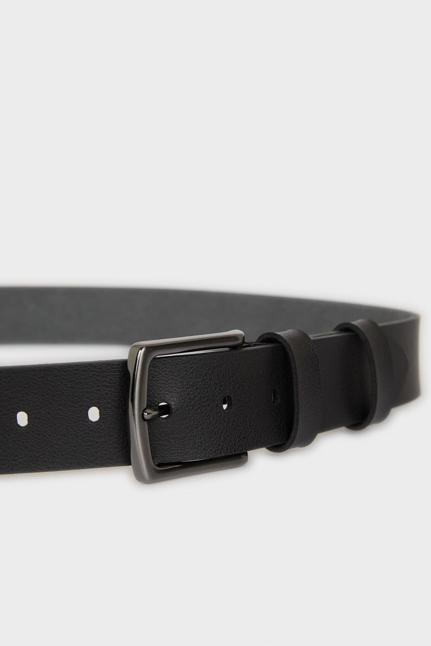 Mens Rectangle Buckle Faux Leather Jean Belt Secondary image