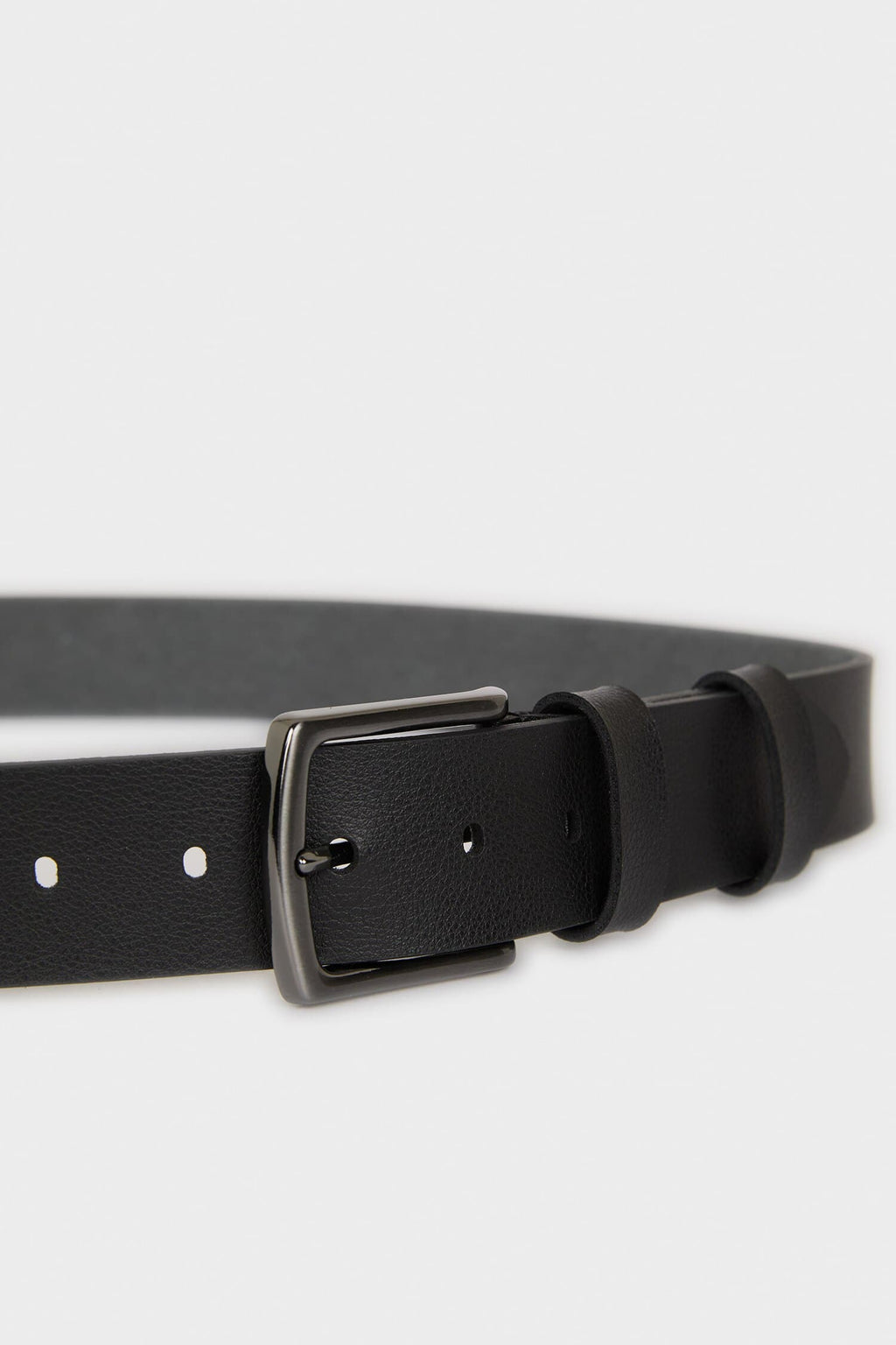 Mens Rectangle Buckle Faux Leather Jean Belt