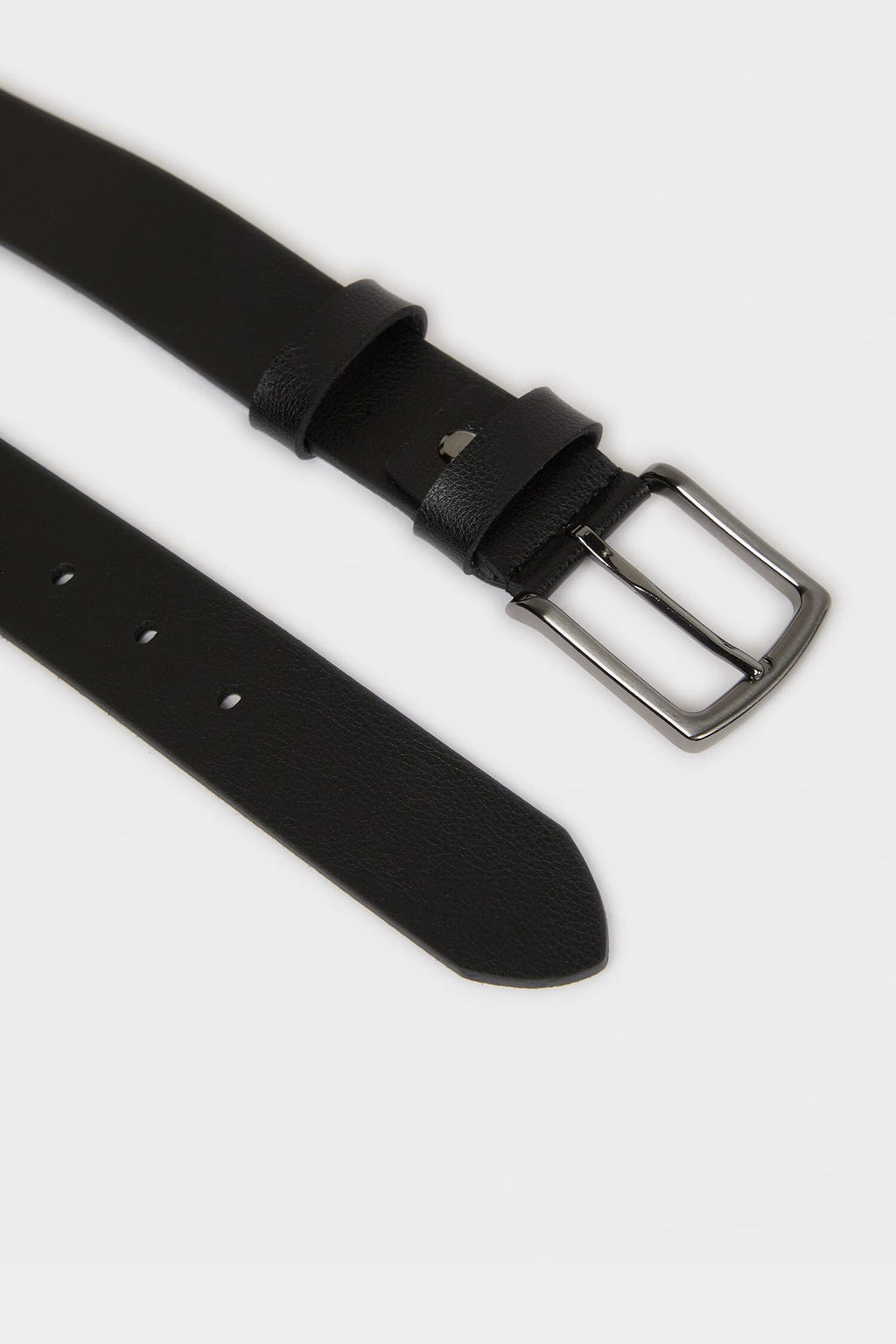 Mens Rectangle Buckle Faux Leather Jean Belt