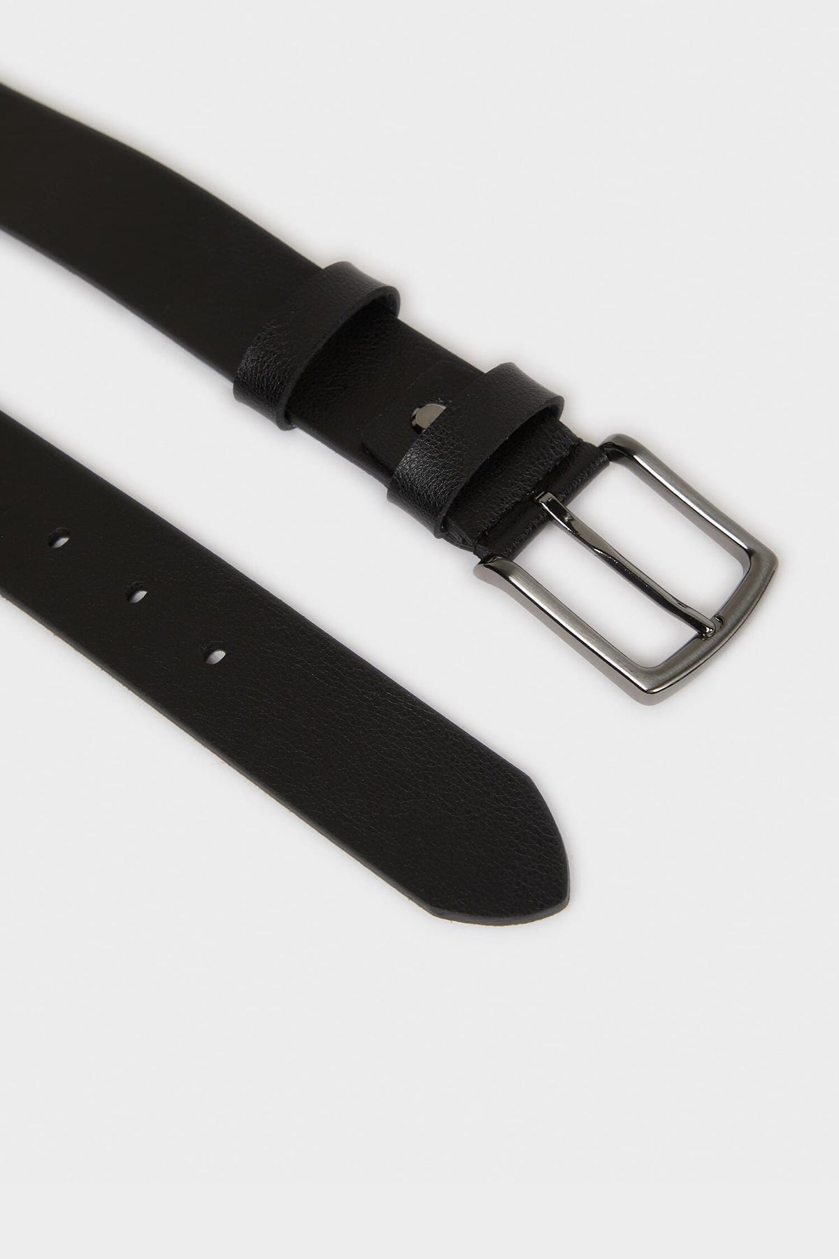 Mens Rectangle Buckle Faux Leather Jean Belt