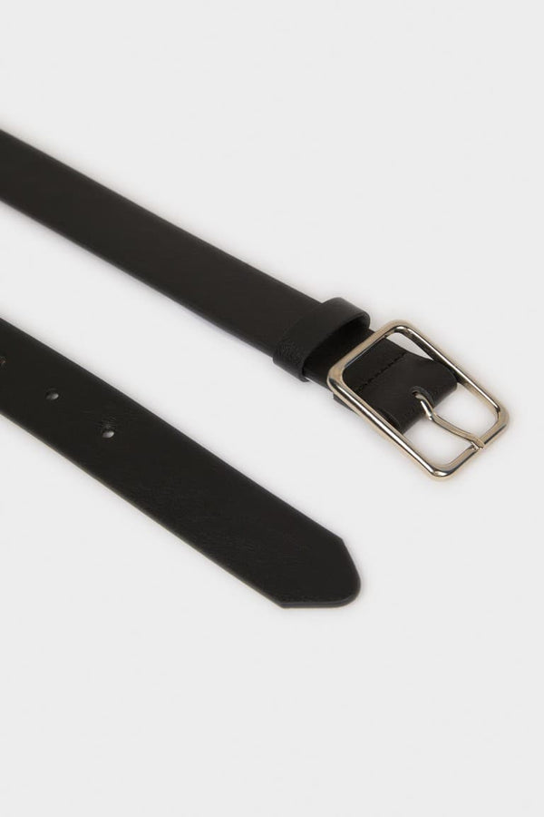Mens Rectangle Buckle Faux Leather Jean Belt