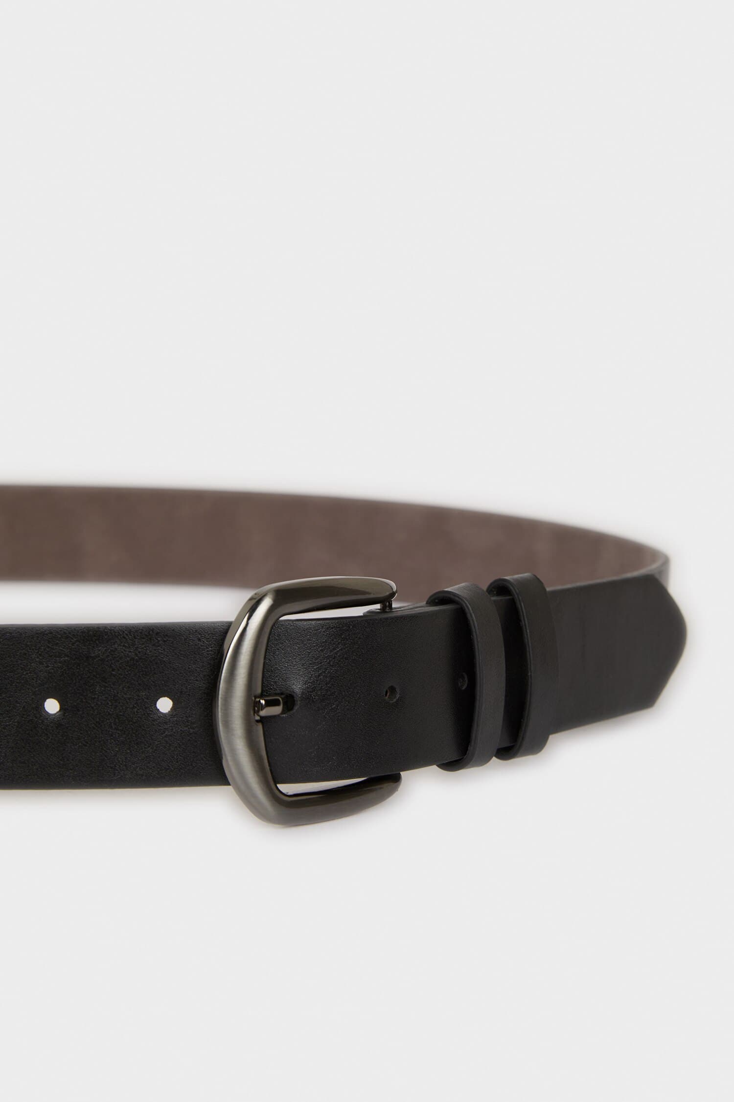 Mens Rectangle Buckle Faux Leather Jean Belt Secondary image