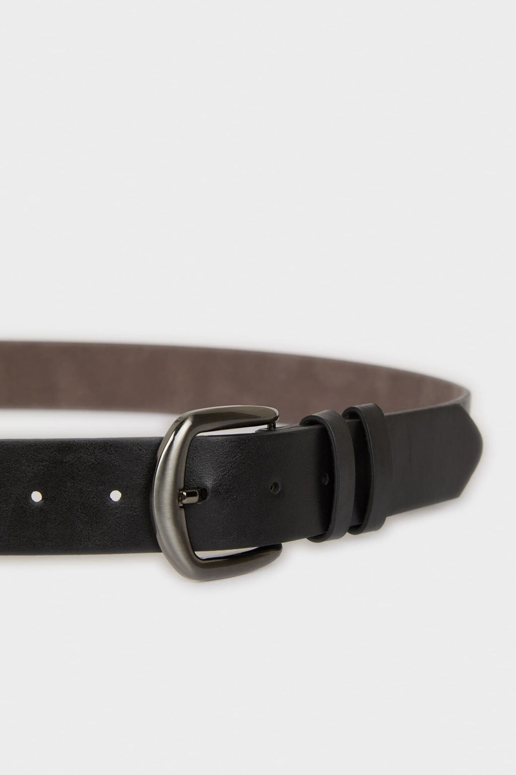 Mens Rectangle Buckle Faux Leather Jean Belt