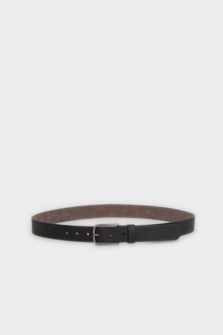 Mens Rectangle Buckle Faux Leather Jean Belt