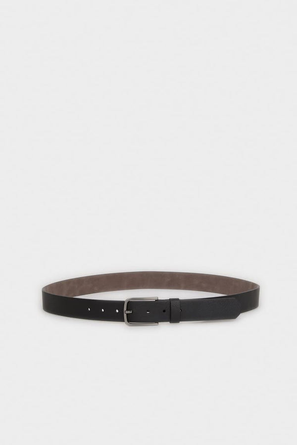 Mens Rectangle Buckle Faux Leather Jean Belt