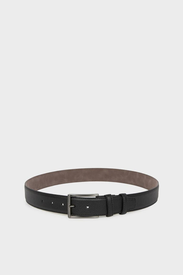 Mens Rectangle Buckle Faux Leather Jean Belt
