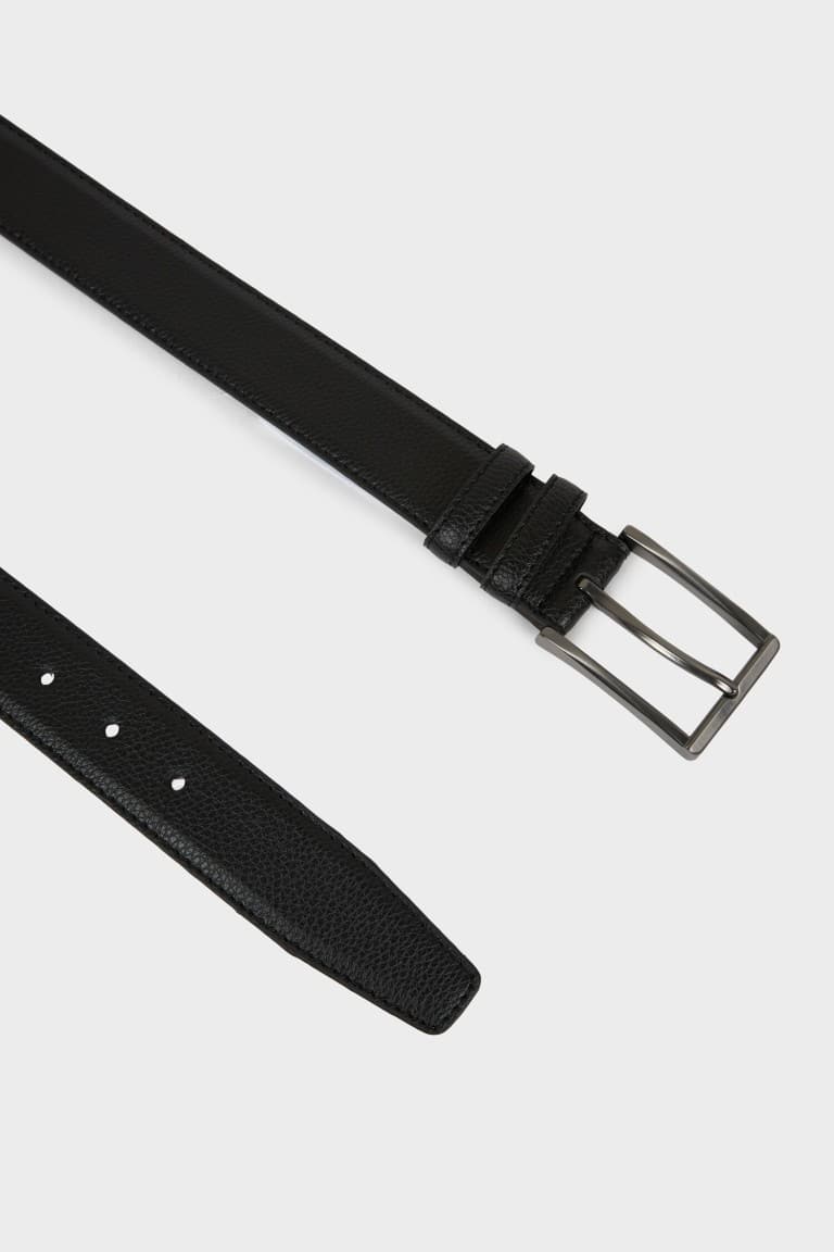 Mens Rectangle Buckle Faux Leather Jean Belt